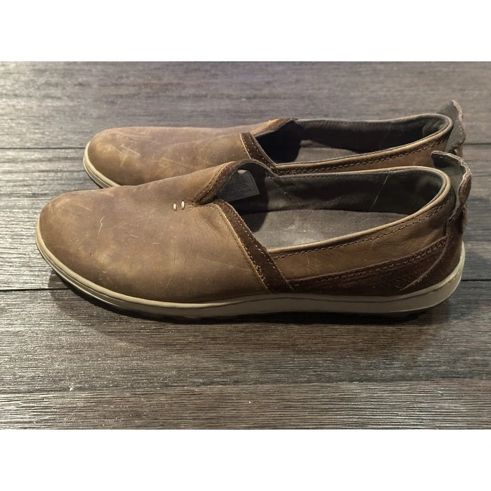 Merrell Ashland Shoes Womens Sz  9.5 Brown Leather Slip On Casual Comfort J42788